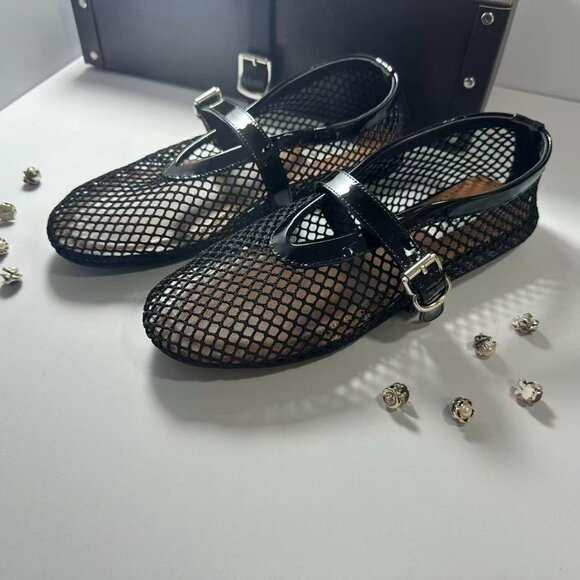 Alala Black Mesh Flats - Picture 4 of 6
